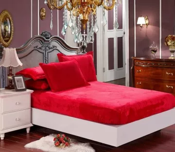 Mikroflanelové prestieradlo Elegance - červené - BedStyle - 90 x 200 cm