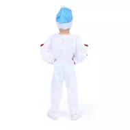Detský kostým snehuliak s čiapkou a modrou šálou (M)