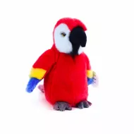 Plyšový papagáj červený, 19 cm