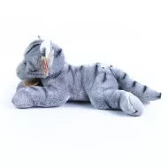 Plyšová ležiaca mačka - sivá - 18 cm - Rappa