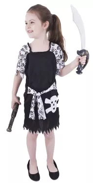 Detský kostým pirátka s lebkou (S)