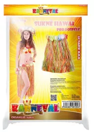 Sukňa Hawaii 72 cm farebná pre dospelých