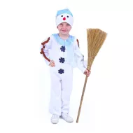 Detský kostým snehuliak s čiapkou a modrou šálou (M)