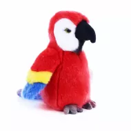 Plyšový papagáj červený, 19 cm