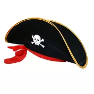 Klobúk kapitán pirát so stuhou pre dospelých