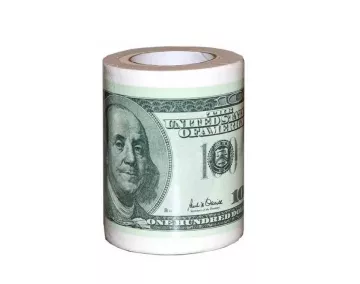 Toaletný papier s motívom amerických dolárov