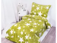 Mikroflanelové obliečky - hviezdy - zelené - 140 x 200 - Aaryans