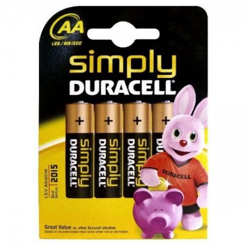 DURACELL Simply DURSIMLR6P4B, LR6, 1.5V - 4x AA alkalické baterie DURACELL Simply DURSIMLR6P4B, LR6, 1.5V - 4x AA alkalické baterie