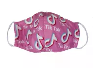Detské textilné rúško na viac použití - so silnejšou látkou - TikTok - ružové - 1 ks