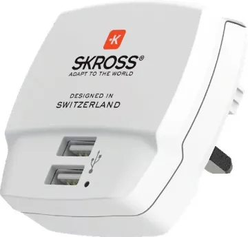 USB nabíjací adaptér DC10UK pre UK - 2400 mA - 2x USB výstup - SKROSS
