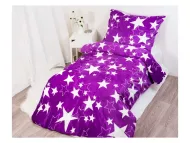 Mikroflanelové obliečky - Hviezdy - fialové - 140 x 200 cm