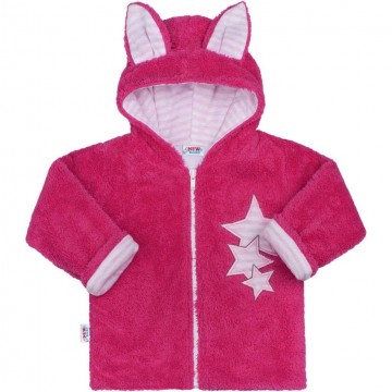 Zimná detská mikina New Baby Ušiačik tmavo ružová Zimná detská mikina New Baby Ušiačik tmavo ružová