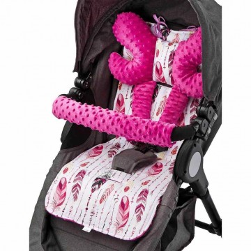 Podložka do kočíka Deluxe Sensillo z Minky vankúšikom purpurová Podložka do kočíka Deluxe Sensillo z Minky vankúšikom purpurová