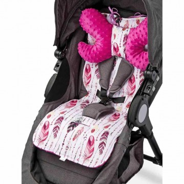 Podložka do kočíka Basic Sensillo z Minky vankúšikom purpurová Podložka do kočíka Basic Sensillo z Minky vankúšikom purpurová