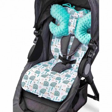 Podložka do kočíka Basic Sensillo z Minky vankúšikom mätová Podložka do kočíka Basic Sensillo z Minky vankúšikom mätová