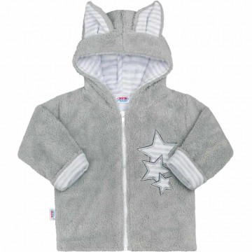 Zimná detská mikina New Baby Ušiačik šedá Zimná detská mikina New Baby Ušiačik šedá