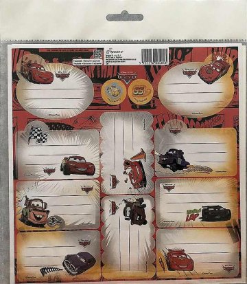 BENIAMIN Samolepící jmenovky Cars Papír, 20x20 cm BENIAMIN Samolepící jmenovky Cars Papír, 20x20 cm