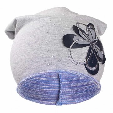 Jesenná detská čiapočka New Baby kvetinka fialová Jesenná detská čiapočka New Baby kvetinka fialová