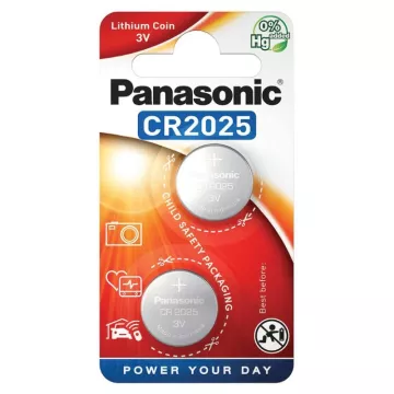 Lítiová gombíková batéria - 2x CR2025 - Panasonic