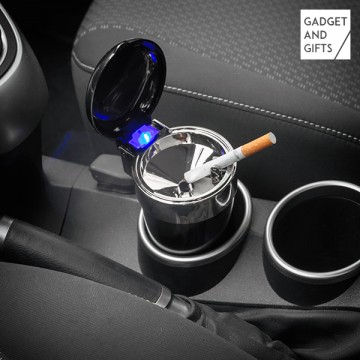Popolník s viečkom a LED svetlom do auta Gadget and Gifts Popolník s viečkom a LED svetlom do auta Gadget and Gifts