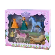 Sada kočiar s koňmi a princezná s odnímateľnými šatami
