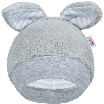 Zimná dojčenská čiapočka New Baby Ušiačik sivá Zimná dojčenská čiapočka New Baby Ušiačik sivá