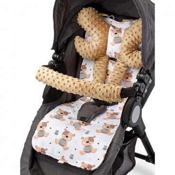 Podložka do kočíka Deluxe Sensillo z Minky vankúšikom béžová Podložka do kočíka Deluxe Sensillo z Minky vankúšikom béžová